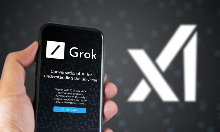 Grok AI sur un smartphone