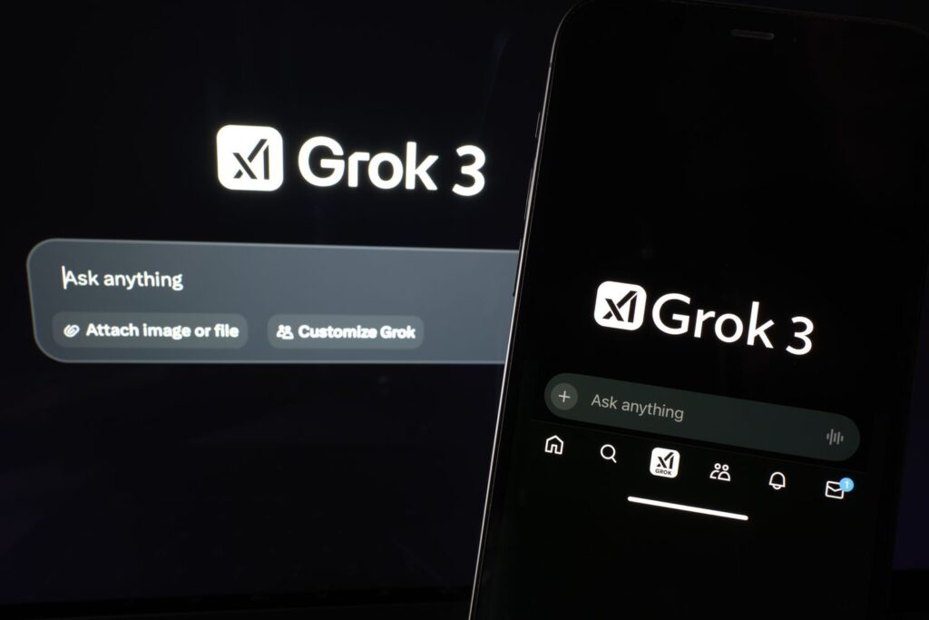 Interface de Grok 3 xAI, chatbot IA développé par Elon Musk
