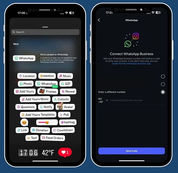 Autocollant WhatsApp pour Stories Instagram