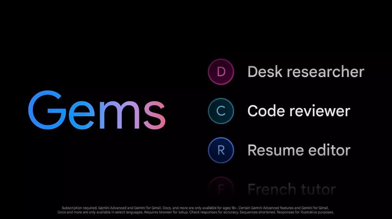 L'assistant IA Google Gemini et ses Gems personnalisables.