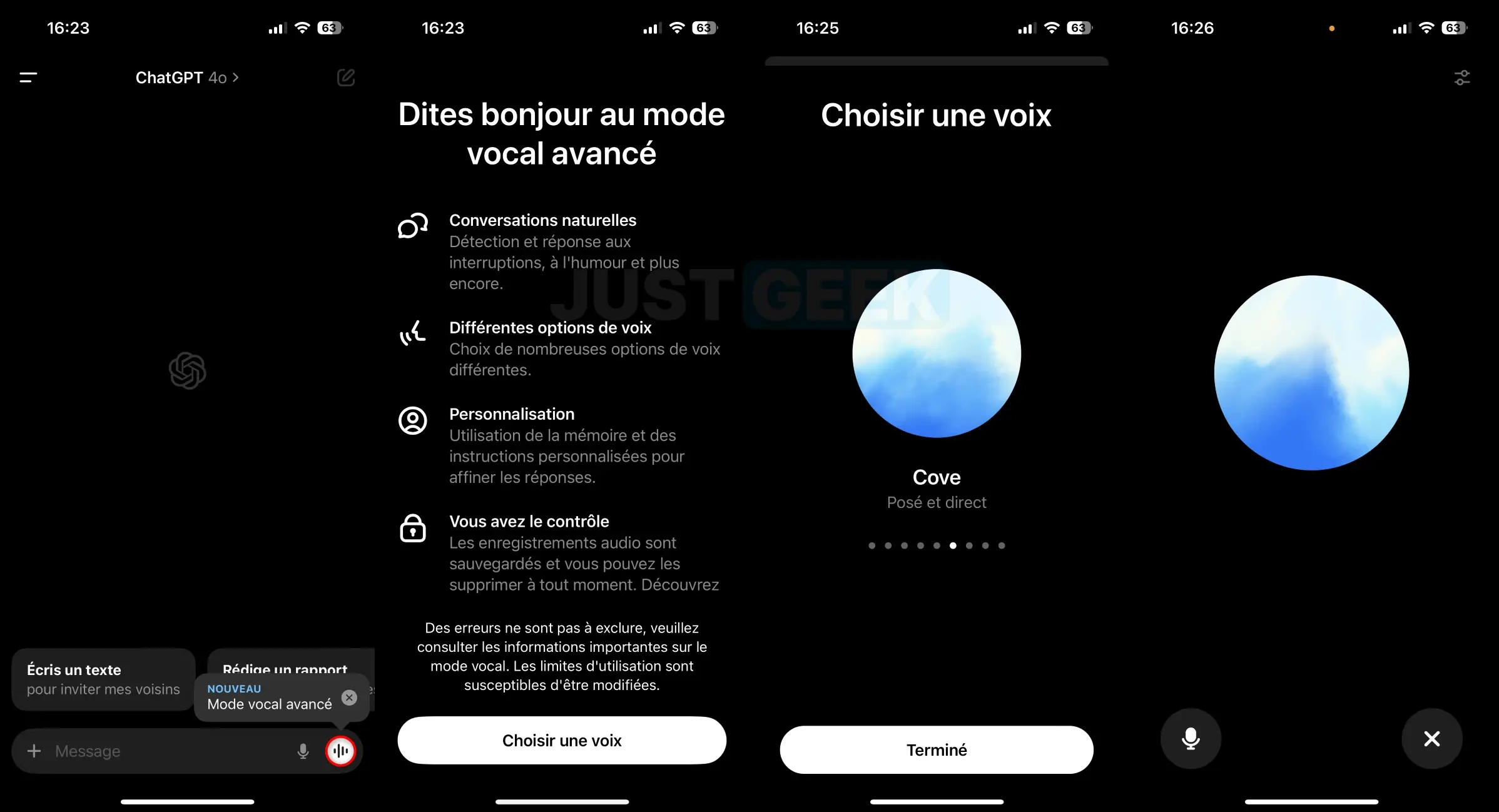 Interface utilisateur de ChatGPT avec nouvelle fonctionnalité vocale améliorée pour des interactions plus humaines et fluides