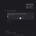 Présentation des fonctionnalités Canvas et Audio Overview de Google Gemini, mettant en avant l'interaction IA avec le texte et l'audio.