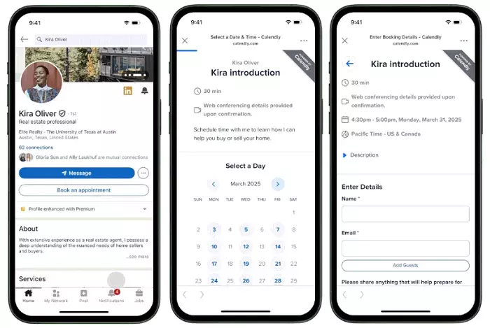 Un aperçu de l’intégration de Calendly dans LinkedIn