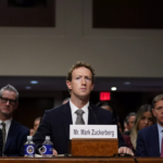 Mark Zuckerberg témoignant lors du procès de Meta contre la FTC au sujet des acquisitions d'Instagram et WhatsApp.