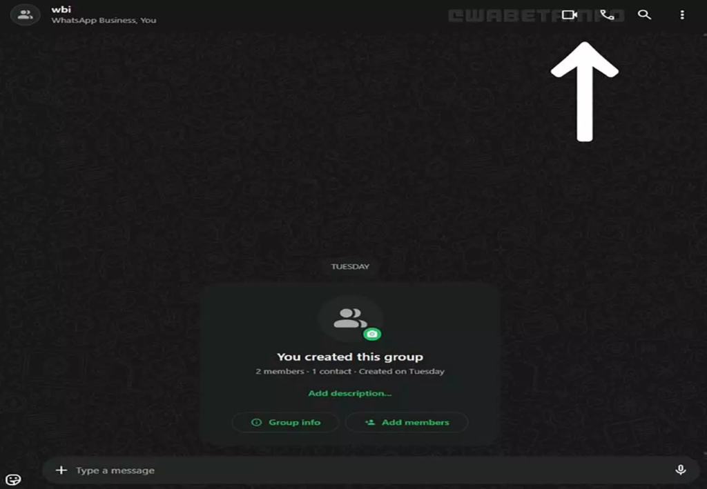 Icônes d'appels audio et vidéo sur l'interface de WhatsApp Web, nouvellement ajoutées pour navigateur