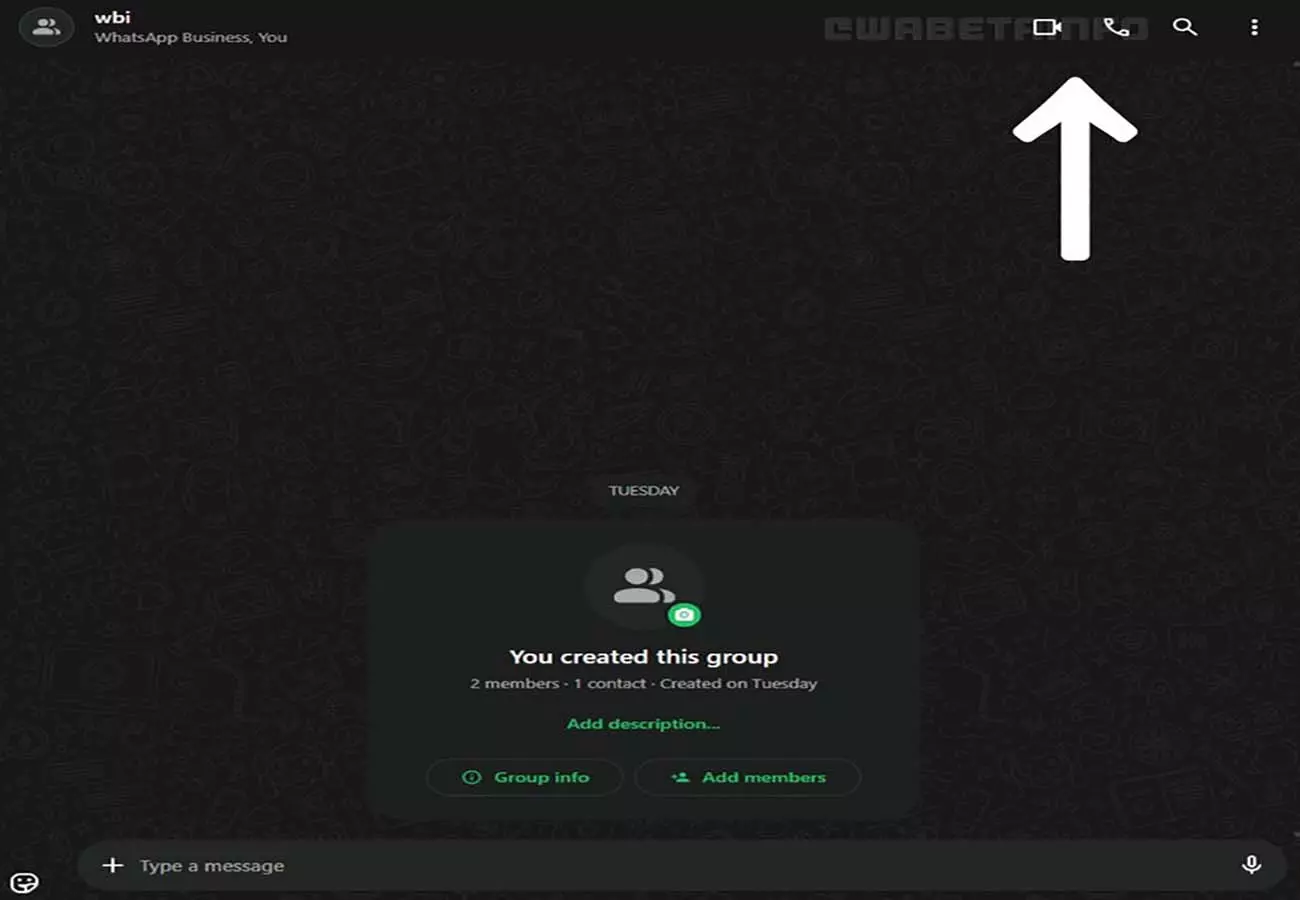 Icônes d'appels audio et vidéo sur l'interface de WhatsApp Web, nouvellement ajoutées pour navigateur