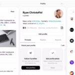 Vue de l'interface de Threads avec affichage en colonnes. Bientôt la migration vers le domaine threads.com.
