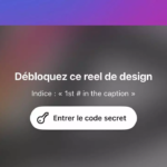 Prototype de publication verrouillée sur Instagram avec accès par code secret sur le profil Instagram Design.